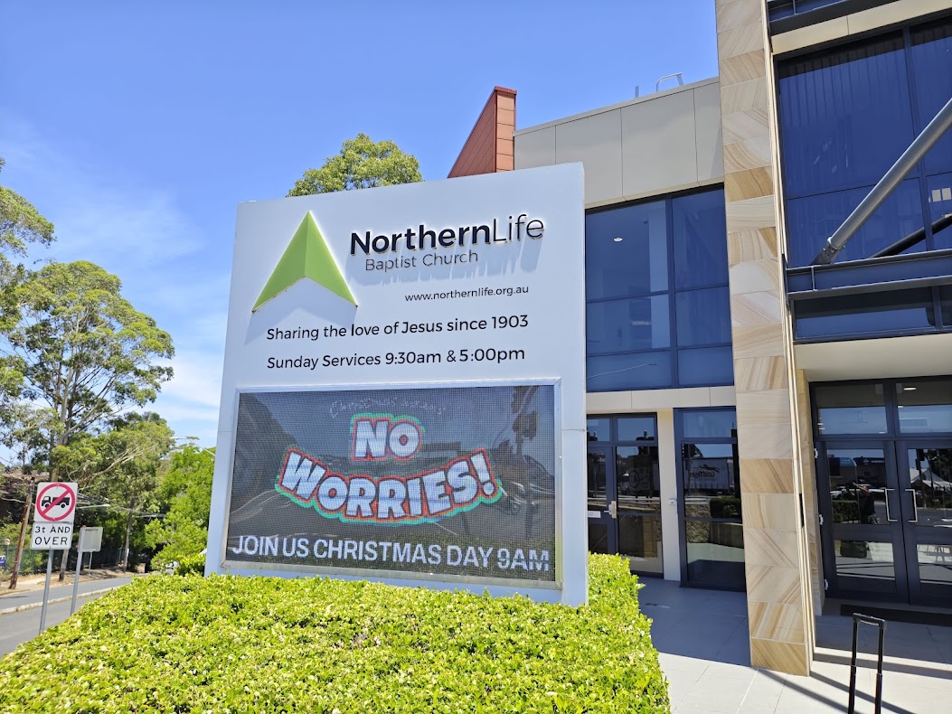 Church LED sign installed in Sydney